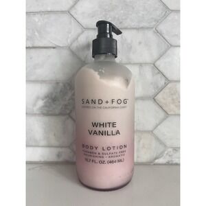 Sand + Fog White Vanilla Body Lotion 15.7 oz New In Glass Jar